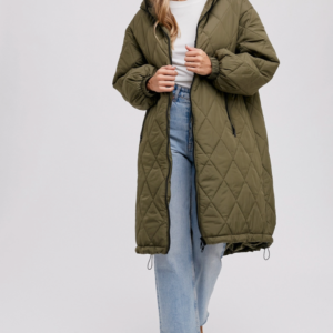 Longline Quilted Puffer Jacket