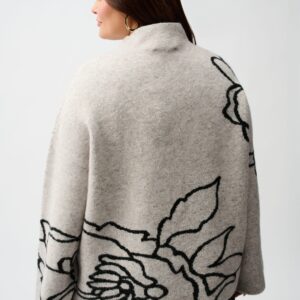 Sweater Knit Floral Print Pullover | Oatmeal/Black