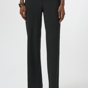 Pleated Scuba Crepe Wide-Leg Pants | Black