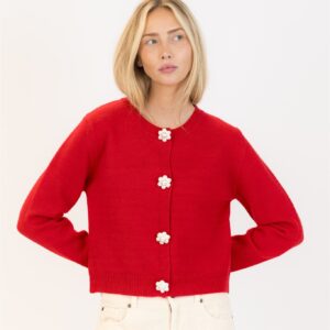 Jude Daisy Cardigan | Red