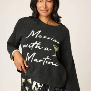 Merrier With A Martini Snuggle Sweater