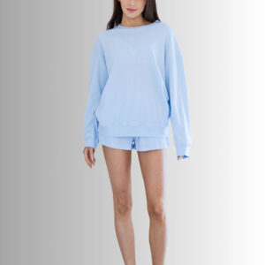 EVERYDAY WAFFLE SHORT SET | POWDER BLUE