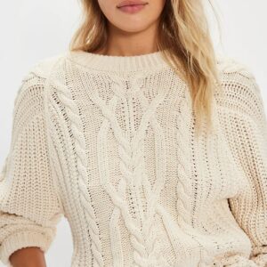 Frankie Cable Knit Sweater | Ivory